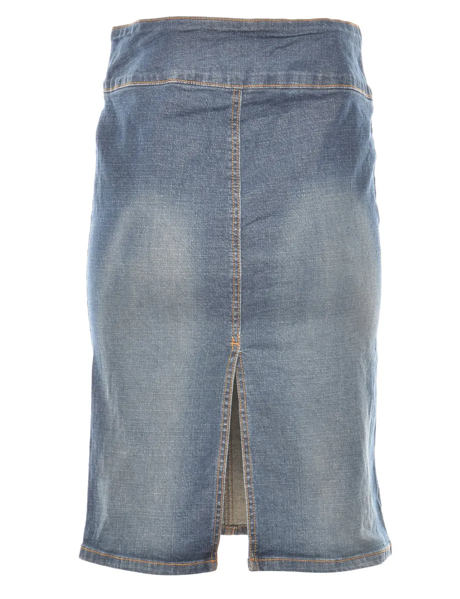 1990s Ditressed Midi Skirt - M