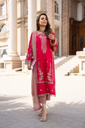 3PC READY TO WEAR RAW SILK DRESS BY GUL WARUN GRS15