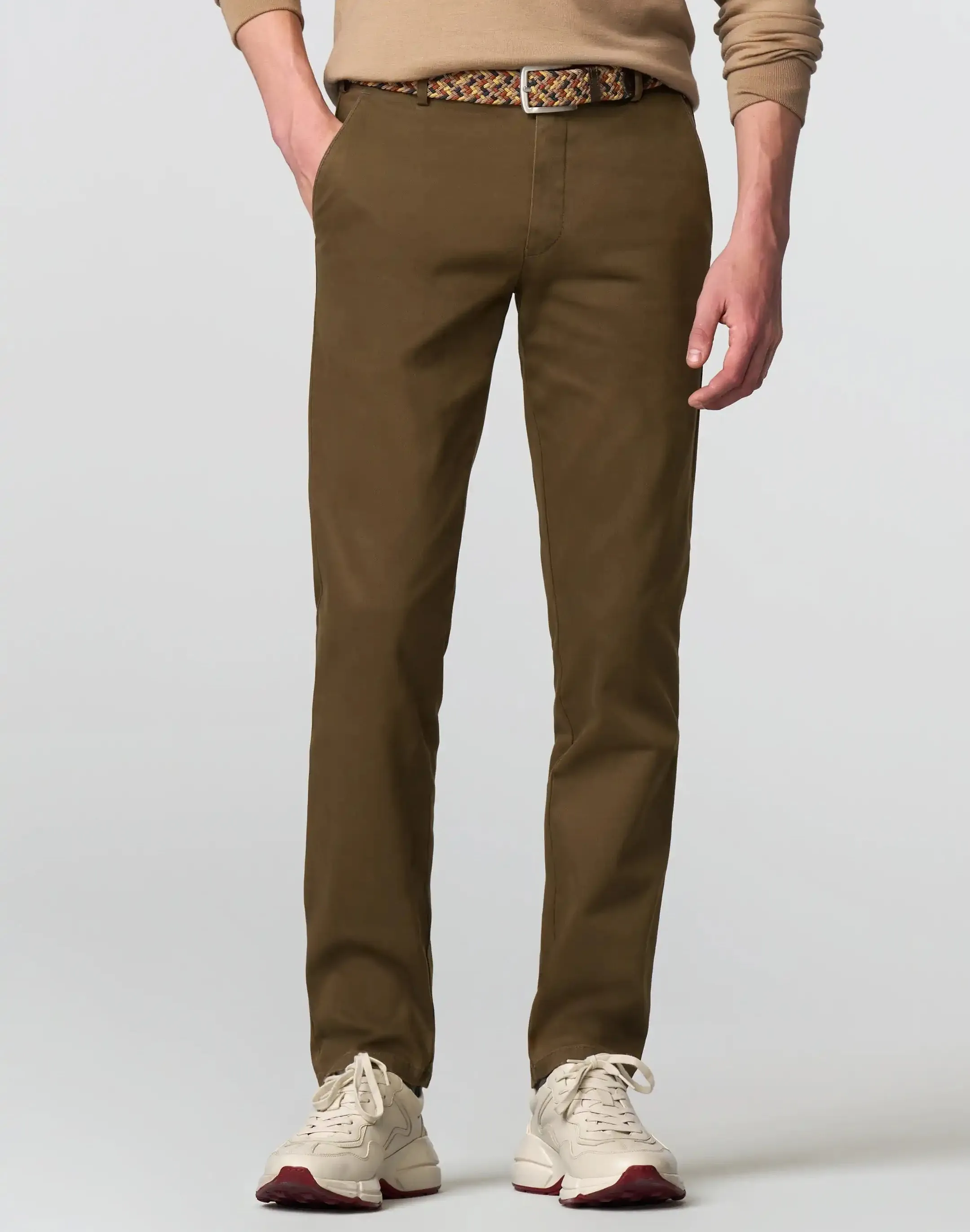 40% OFF - MEYER New York Trousers - 5617 Fine Texture Chinos - Caramel - Size: 34 REG