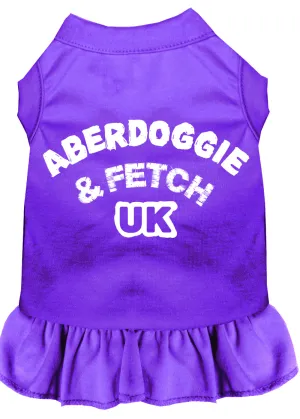 Aberdoggie Uk Screen Print Dress Purple Lg