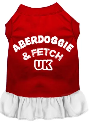 Aberdoggie Uk Screen Print Dress Red With White Xs