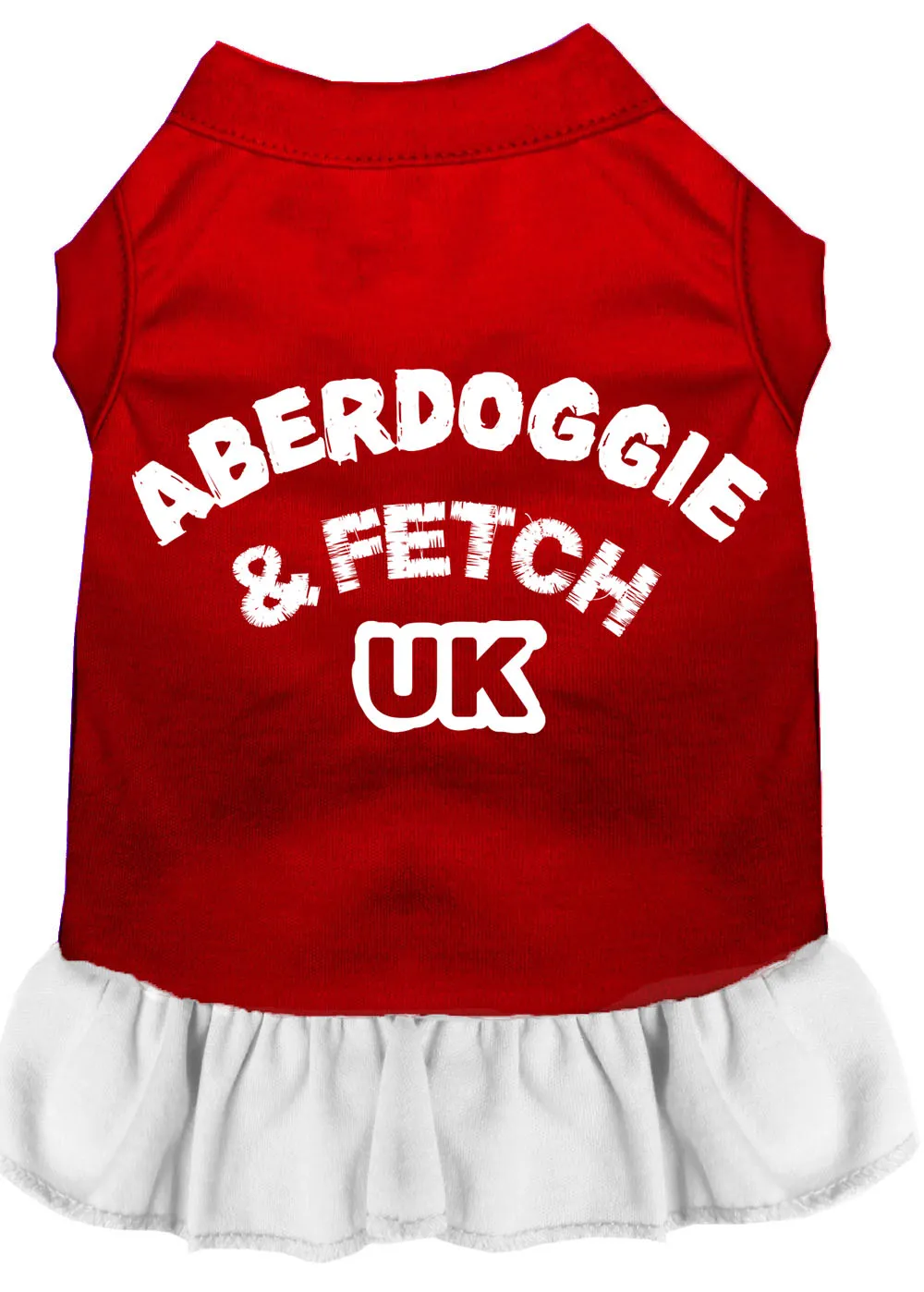Aberdoggie Uk Screen Print Dress Red With White Xs