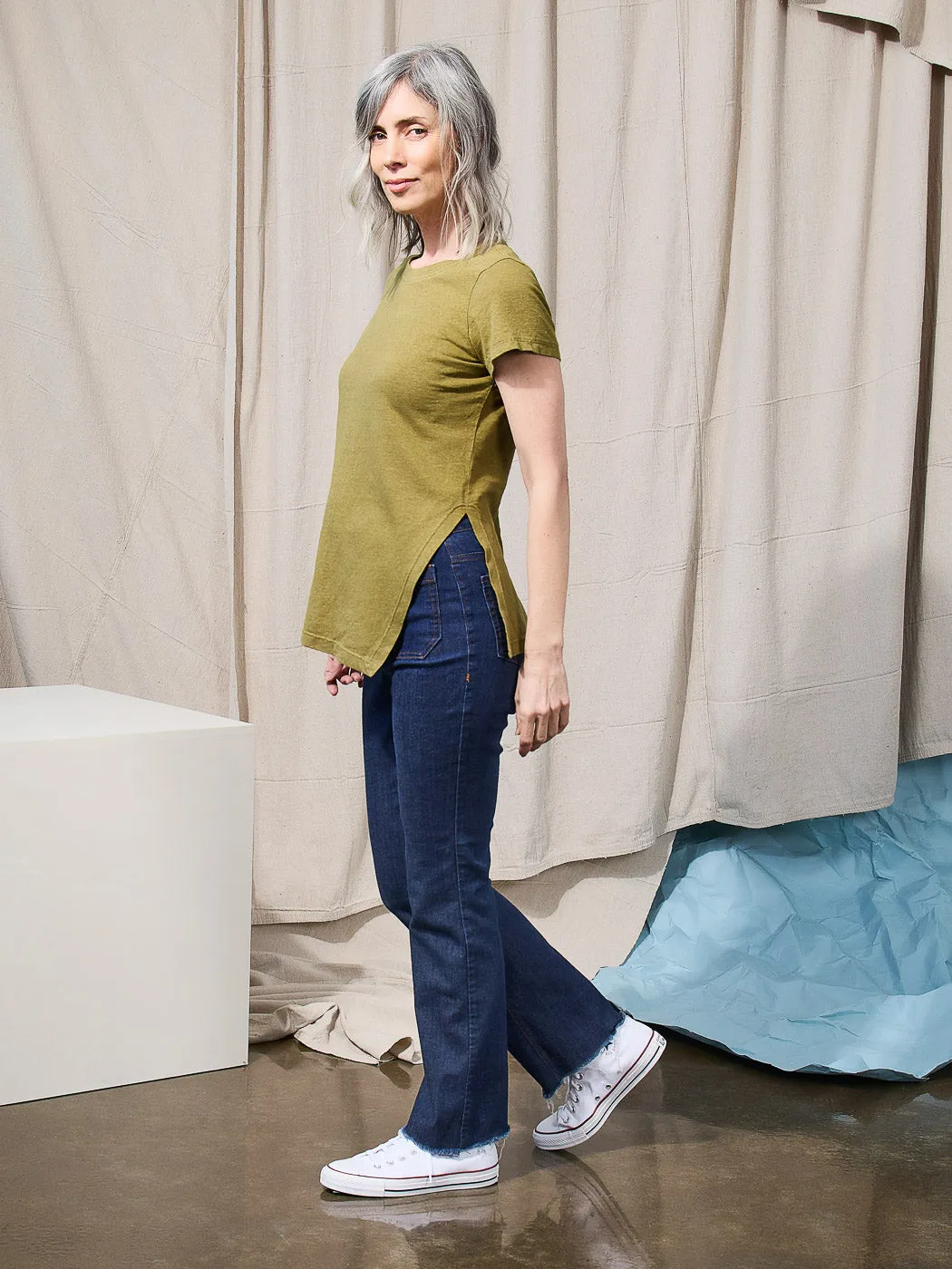 Alabaster Knit Top - Crew Pattern