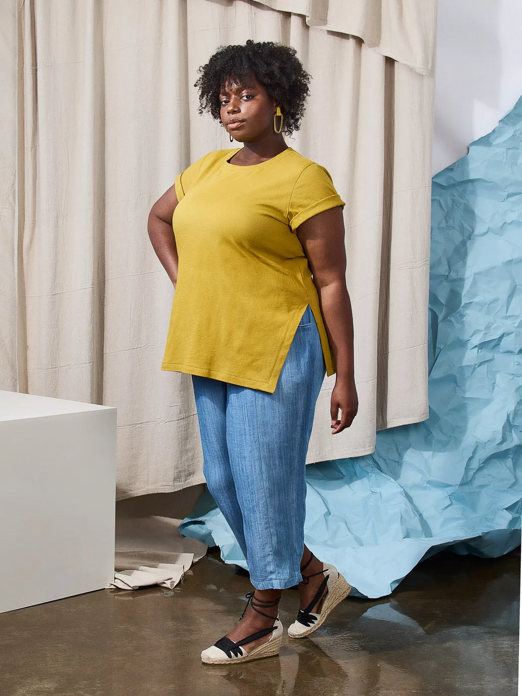 Alabaster Knit Top - Crew Pattern