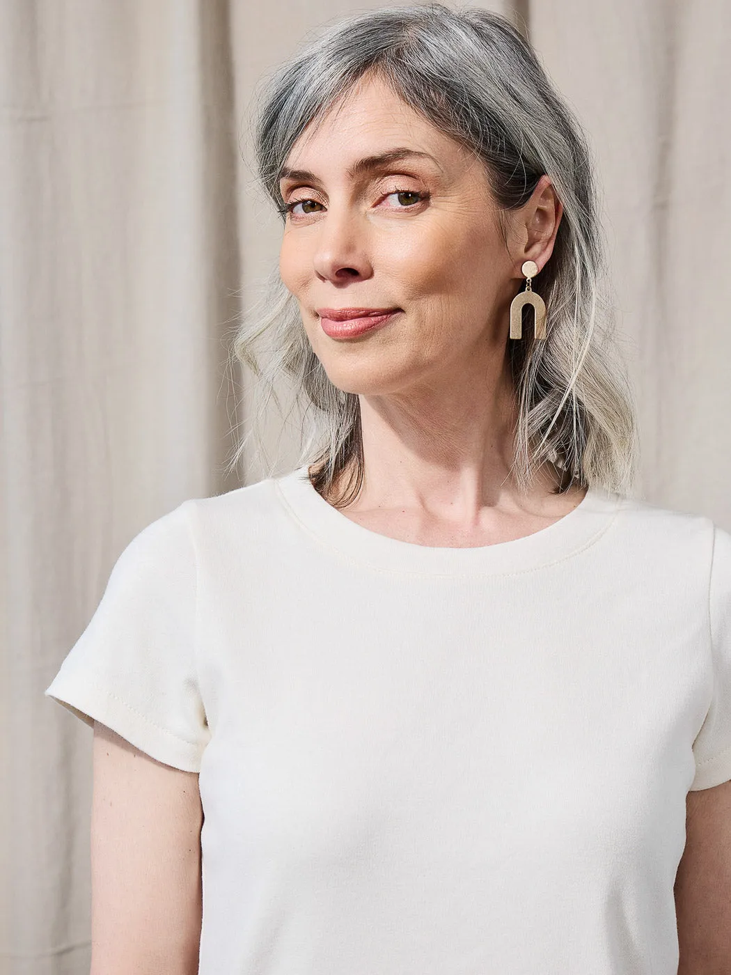 Alabaster Knit Top - Crew Pattern