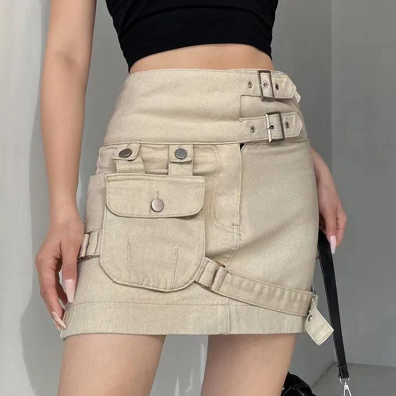 American pocket tooling denim skirt