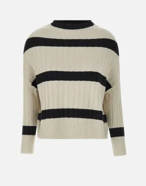 Angora Viscose Vertical Rib Sweater