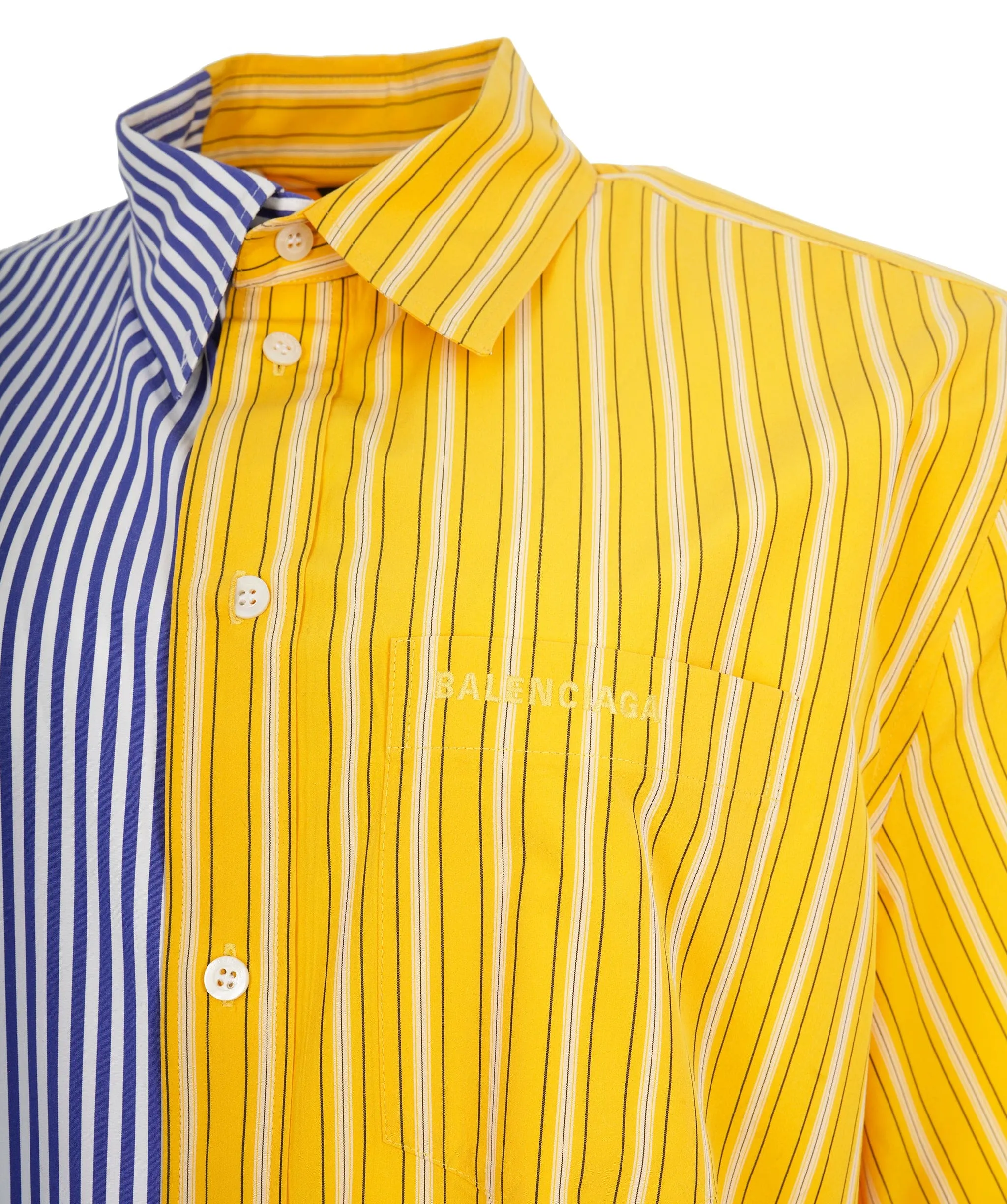 Balenciaga Duo Colour Pinstripe Shirt SIze Small ALL0435