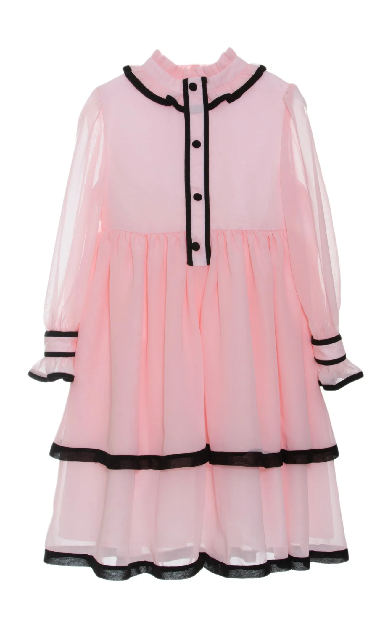 Beautiful Pink  chiffon dress with ruffle and Bow details