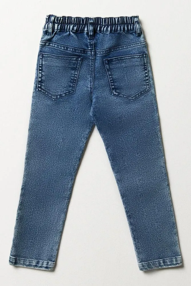 Biker Skinny Denim Jeans Blue