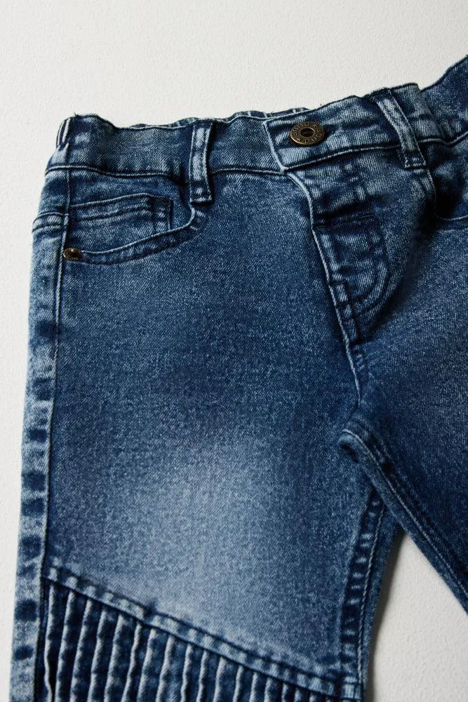 Biker Skinny Denim Jeans Blue