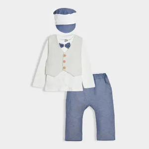 Bloom Knitted Formal Blue Top Bottom Set