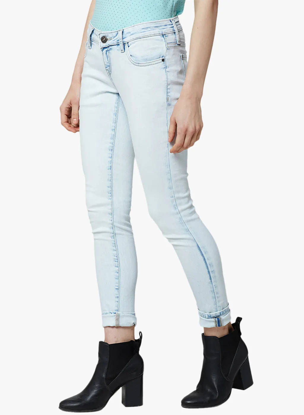 Blue Solid Jeans