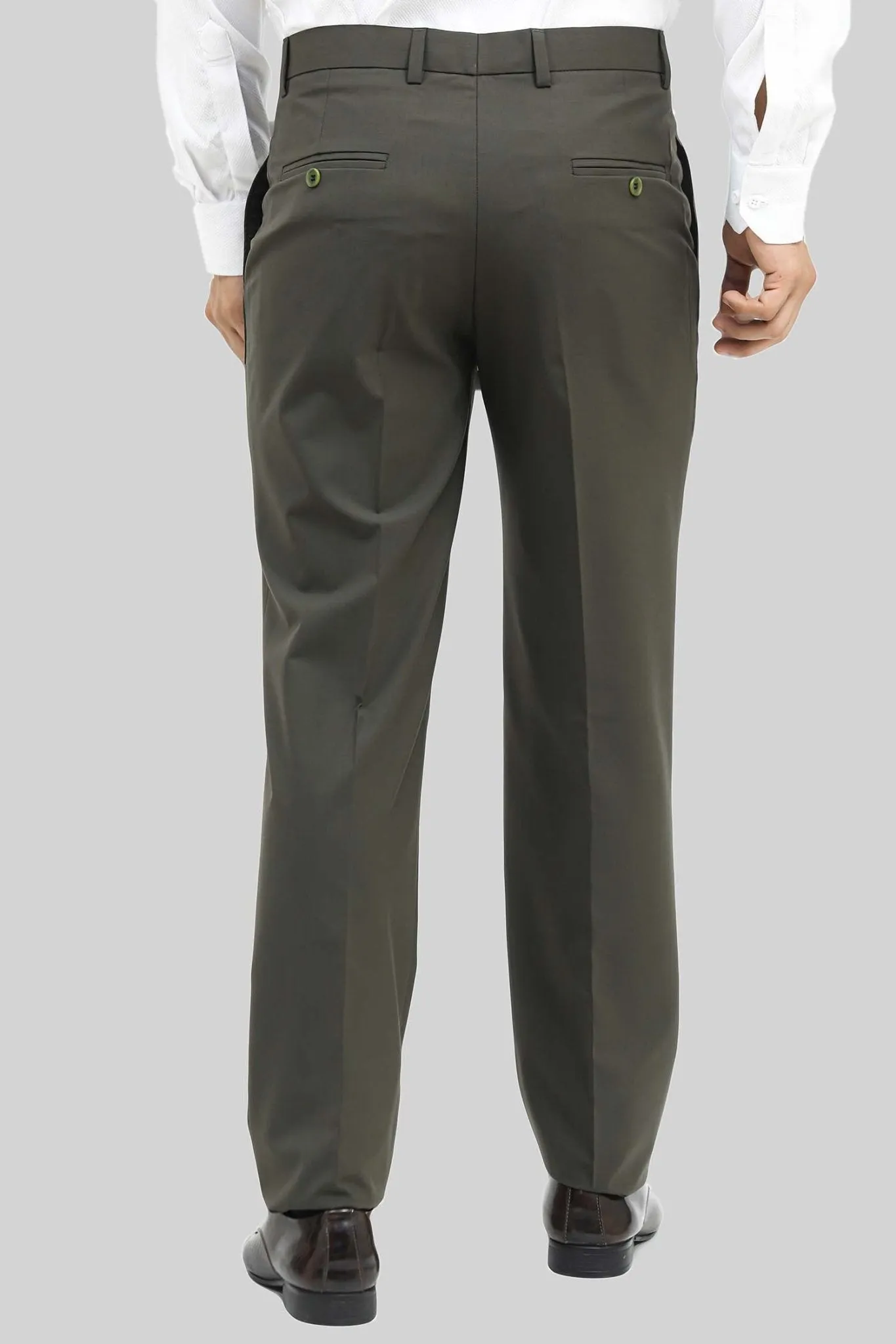 BlueBird Men's Army Green Formal Trouser