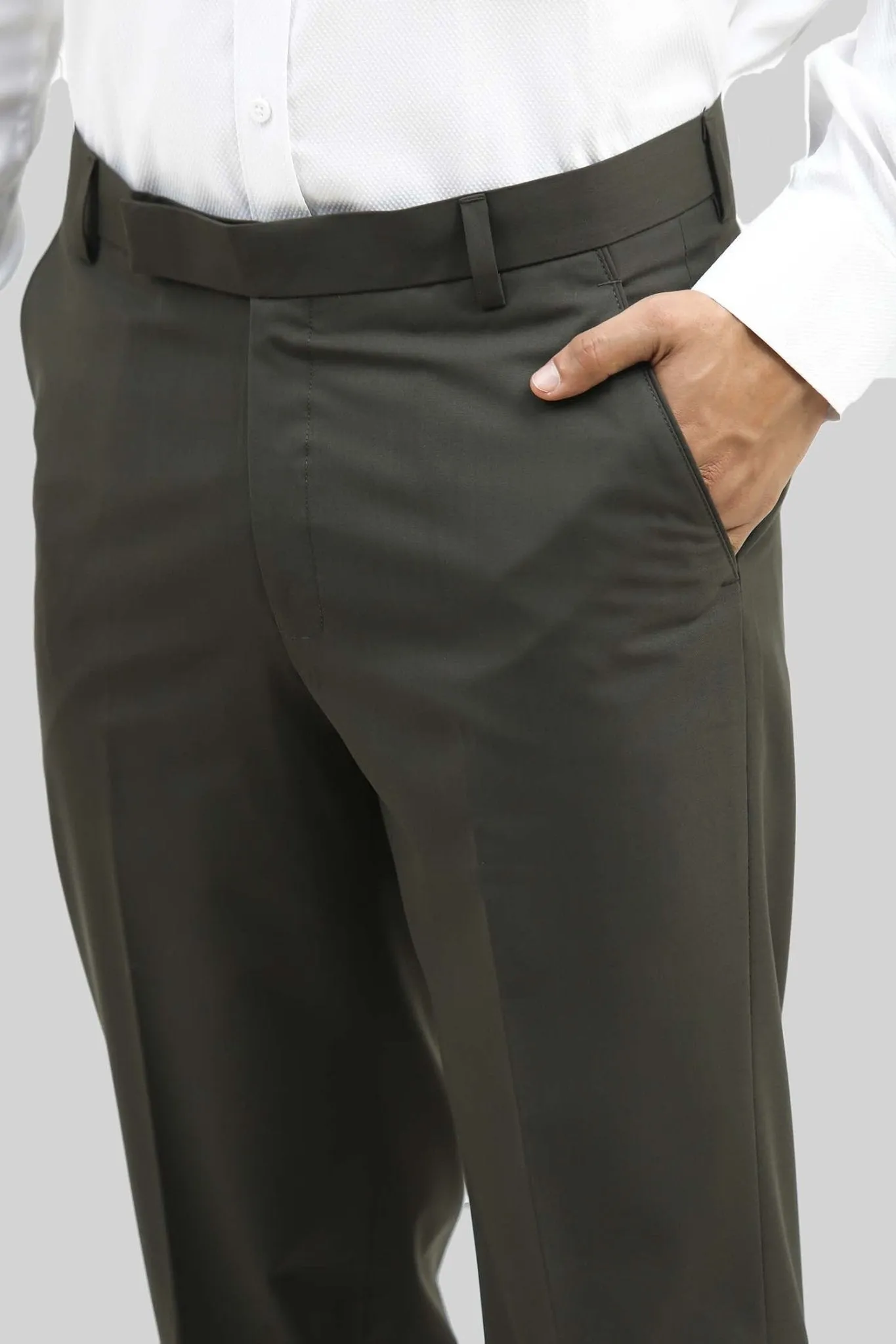 BlueBird Men's Army Green Formal Trouser