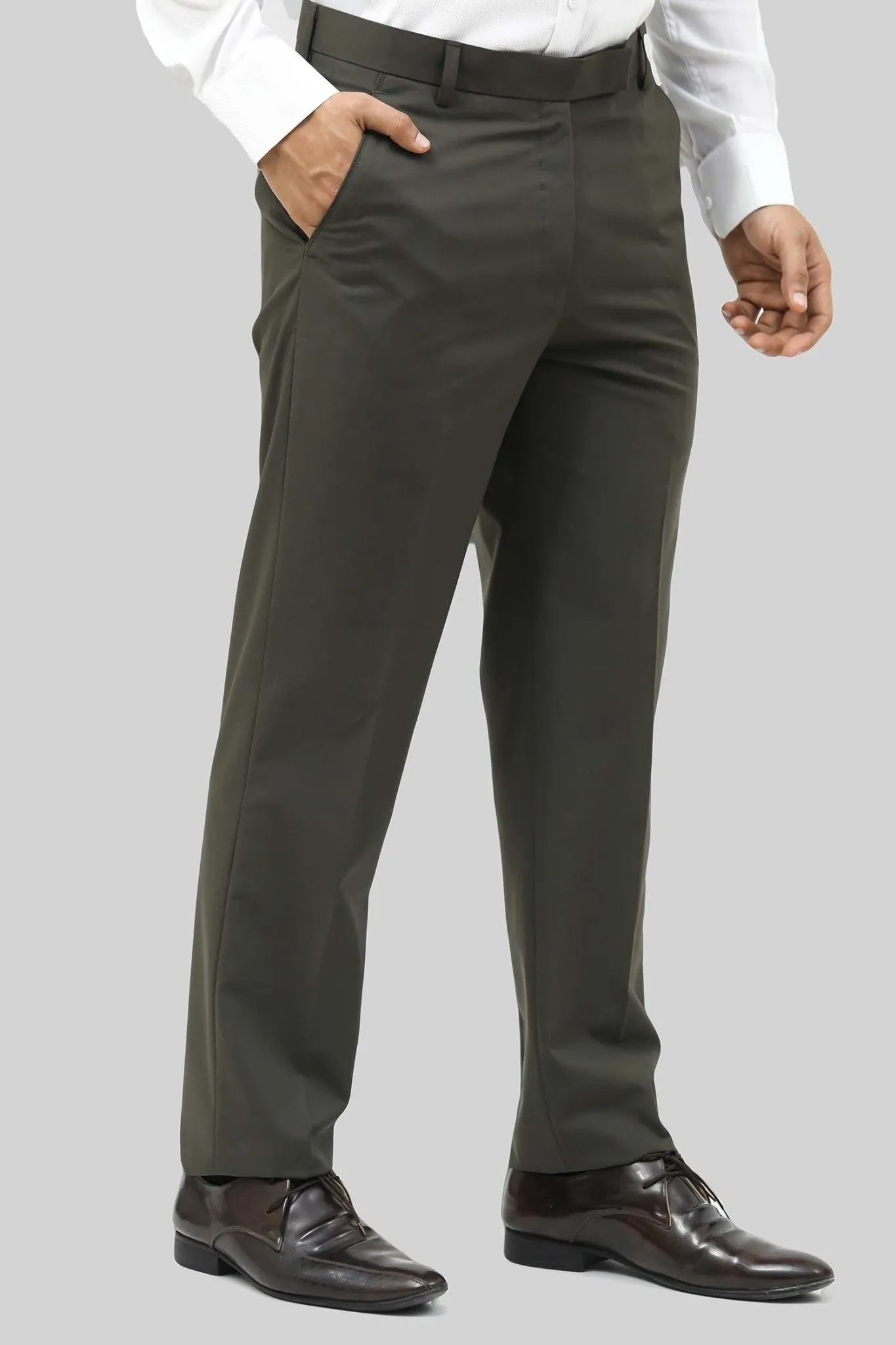 BlueBird Men's Army Green Formal Trouser