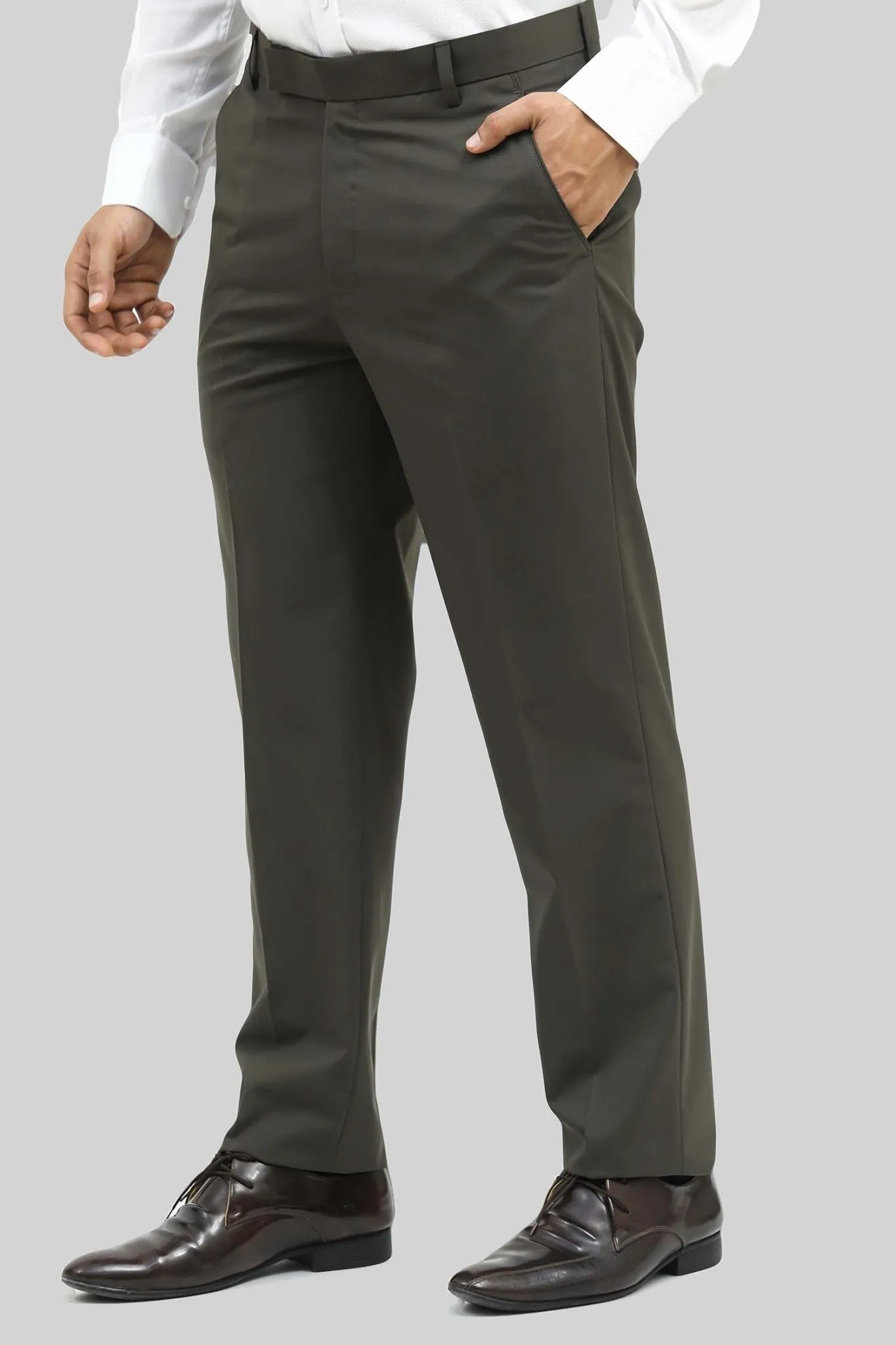 BlueBird Men's Army Green Formal Trouser