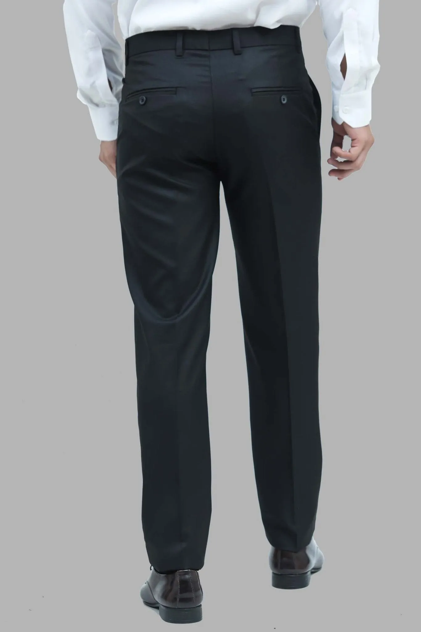 bluebird men's black dobby formal trouser