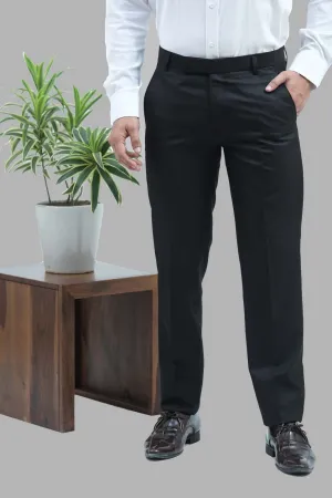 bluebird men's black dobby formal trouser