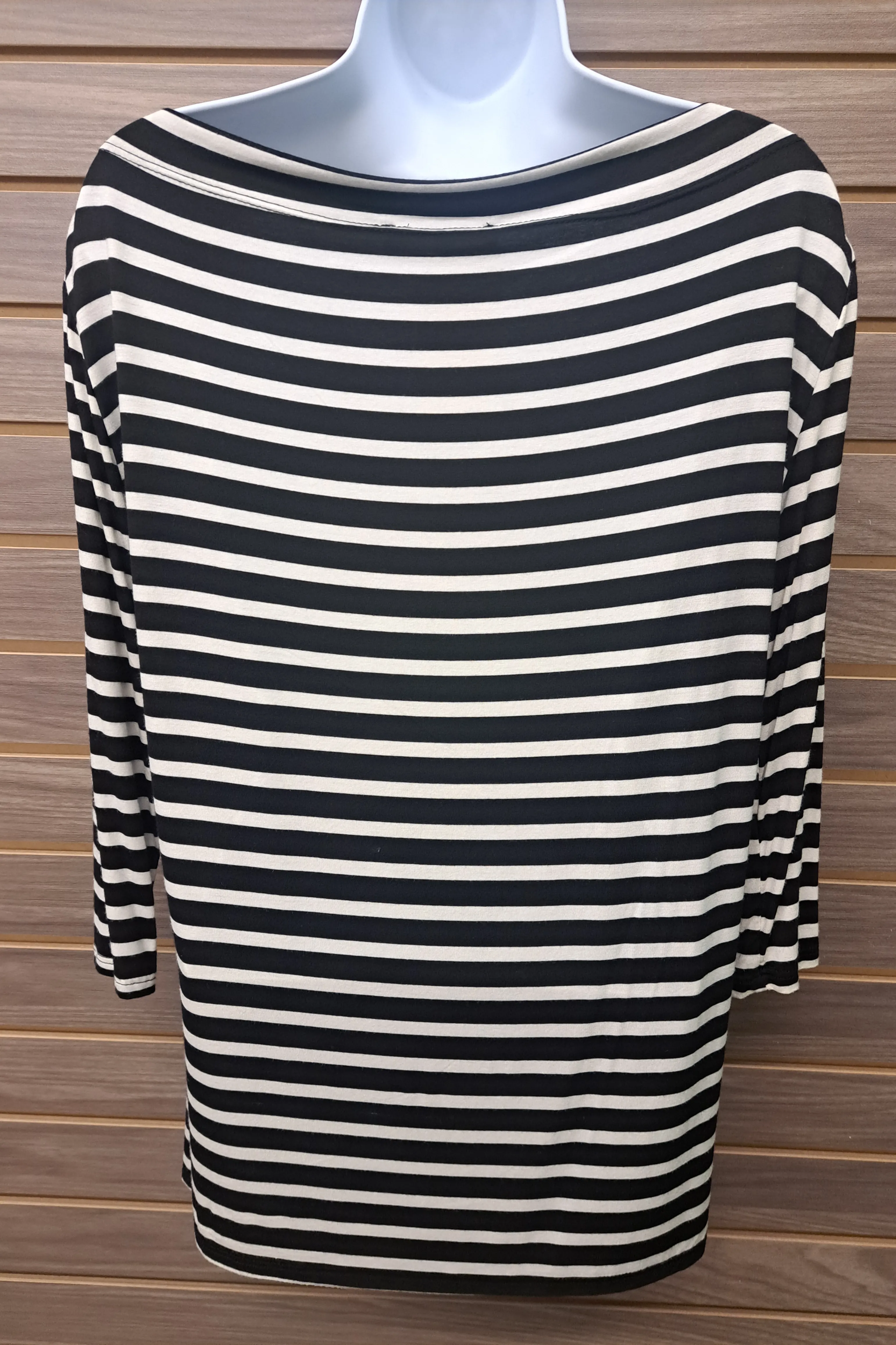 Boat neck striped top