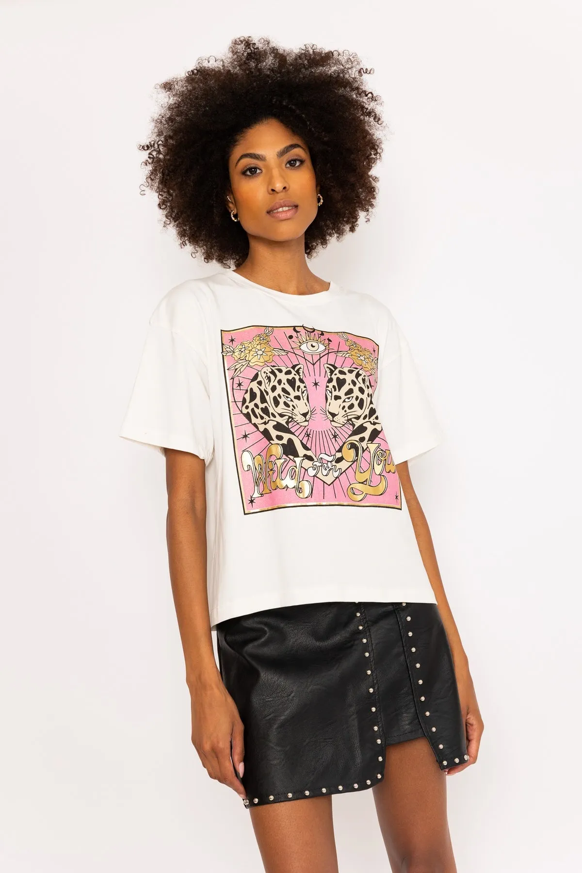 Boxy White Printed T-Shirt