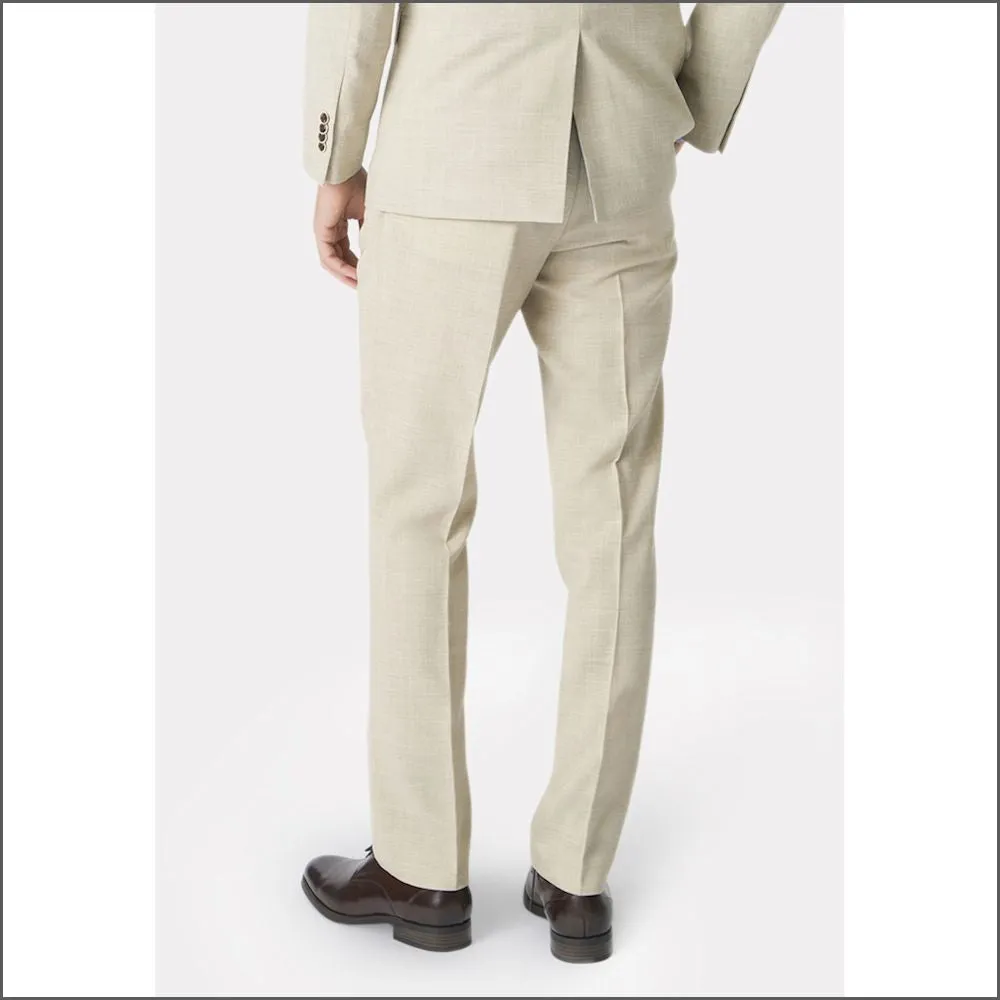 Brook Taverner Constable Tailored Fit Natural Linen Blend Trouser@