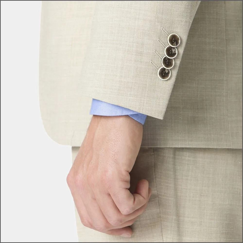 Brook Taverner Constable Tailored Fit Natural Linen Blend Trouser@