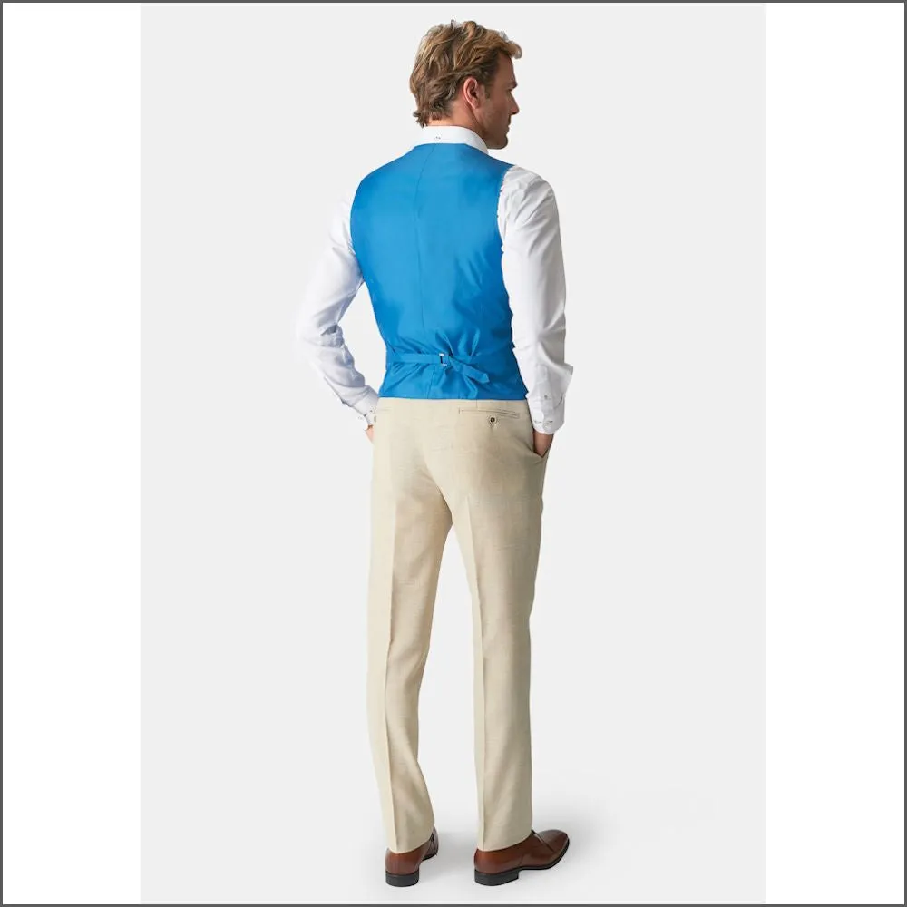 Brook Taverner Constable Tailored Fit Natural Linen Blend Trouser@
