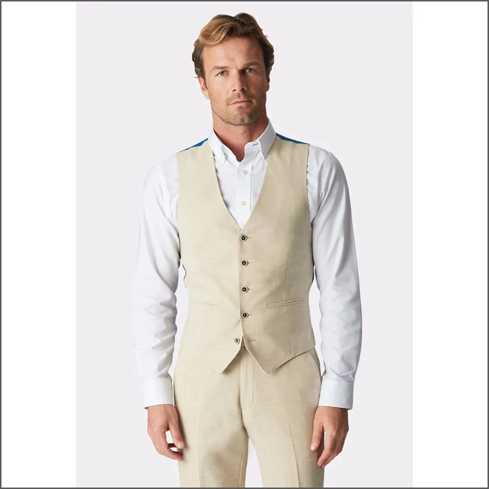Brook Taverner Constable Tailored Fit Natural Linen Blend Trouser@