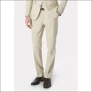 Brook Taverner Constable Tailored Fit Natural Linen Blend Trouser@