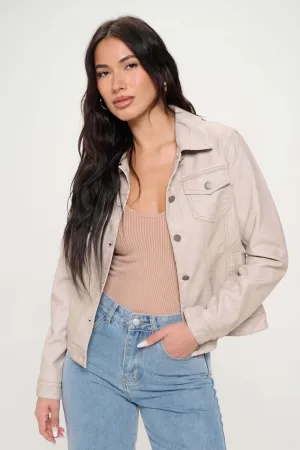 Cargo Vegan Leather Jacket