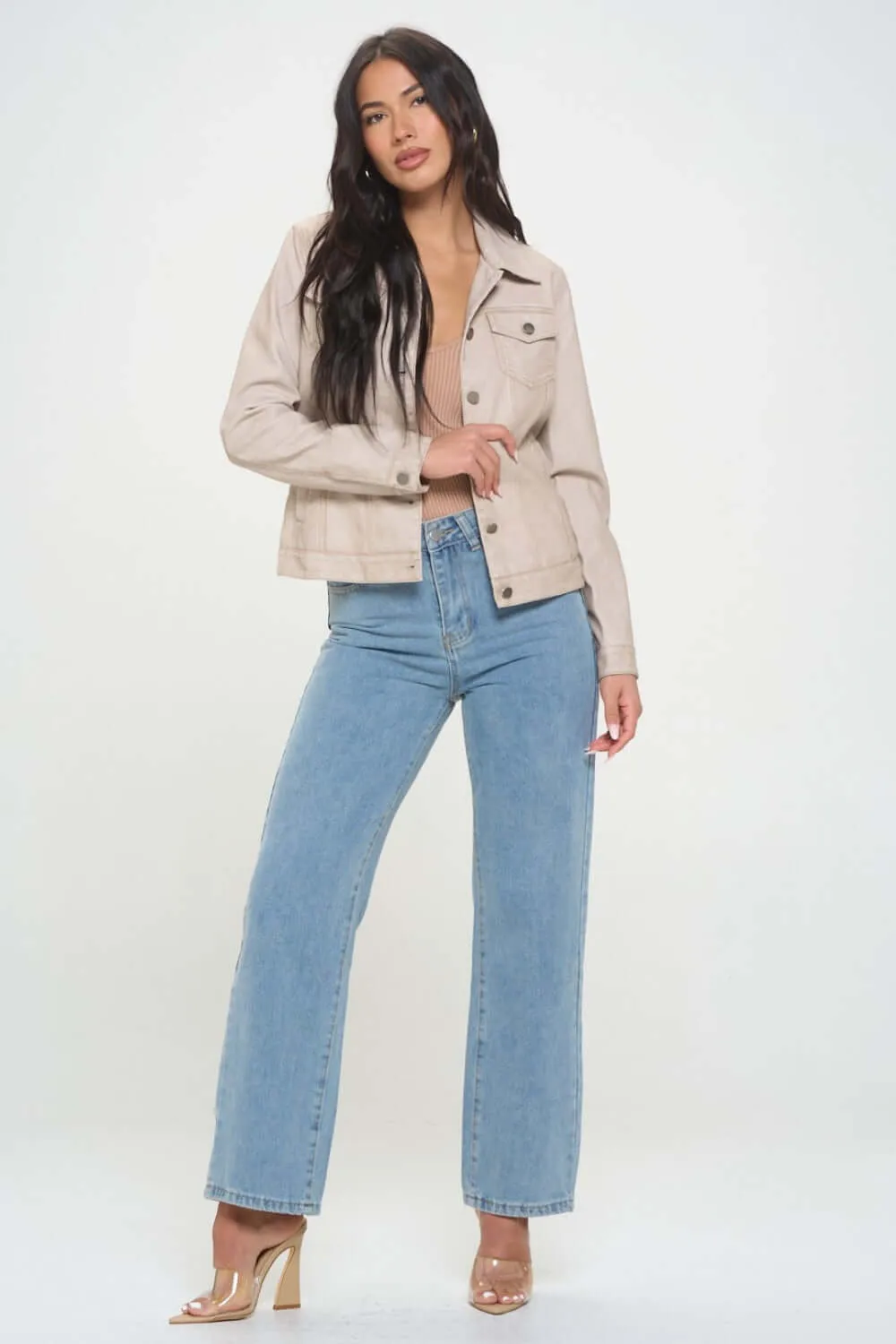 Cargo Vegan Leather Jacket