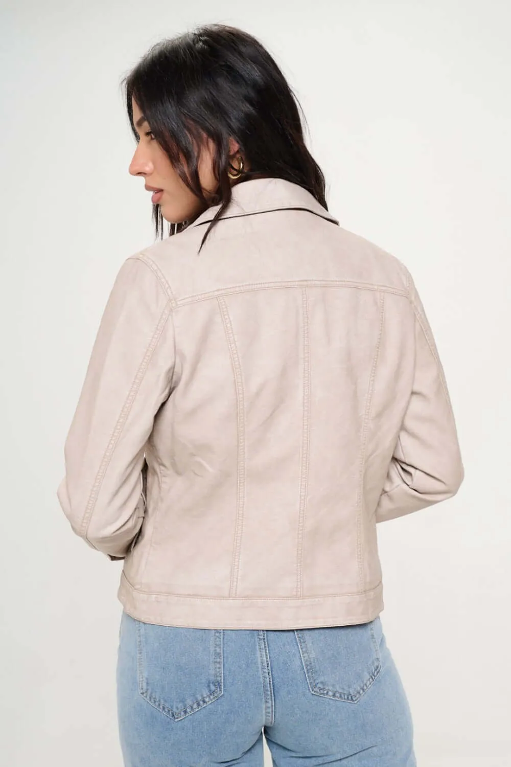 Cargo Vegan Leather Jacket