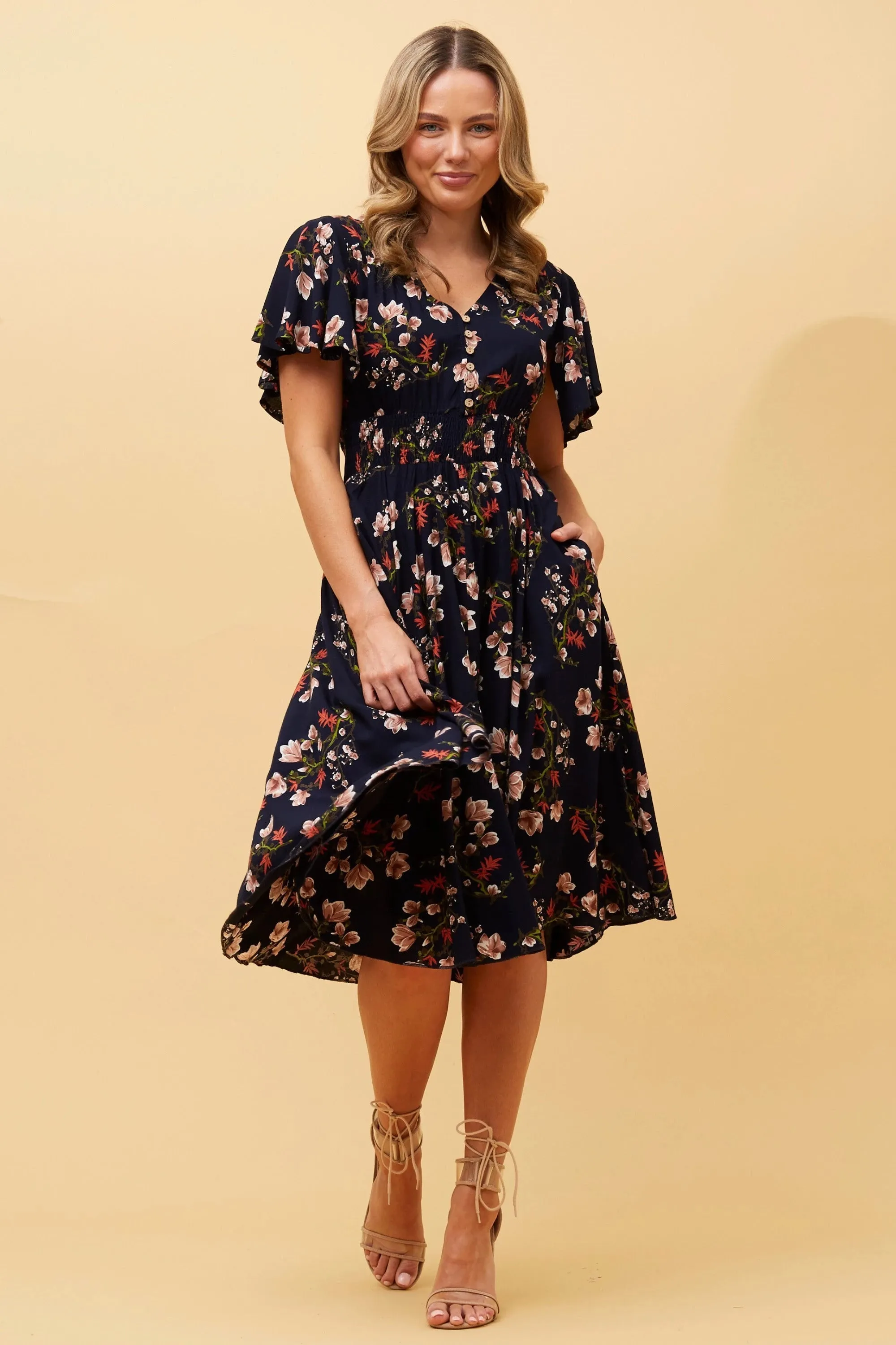 Caroline Morgan Floral Boho Dress