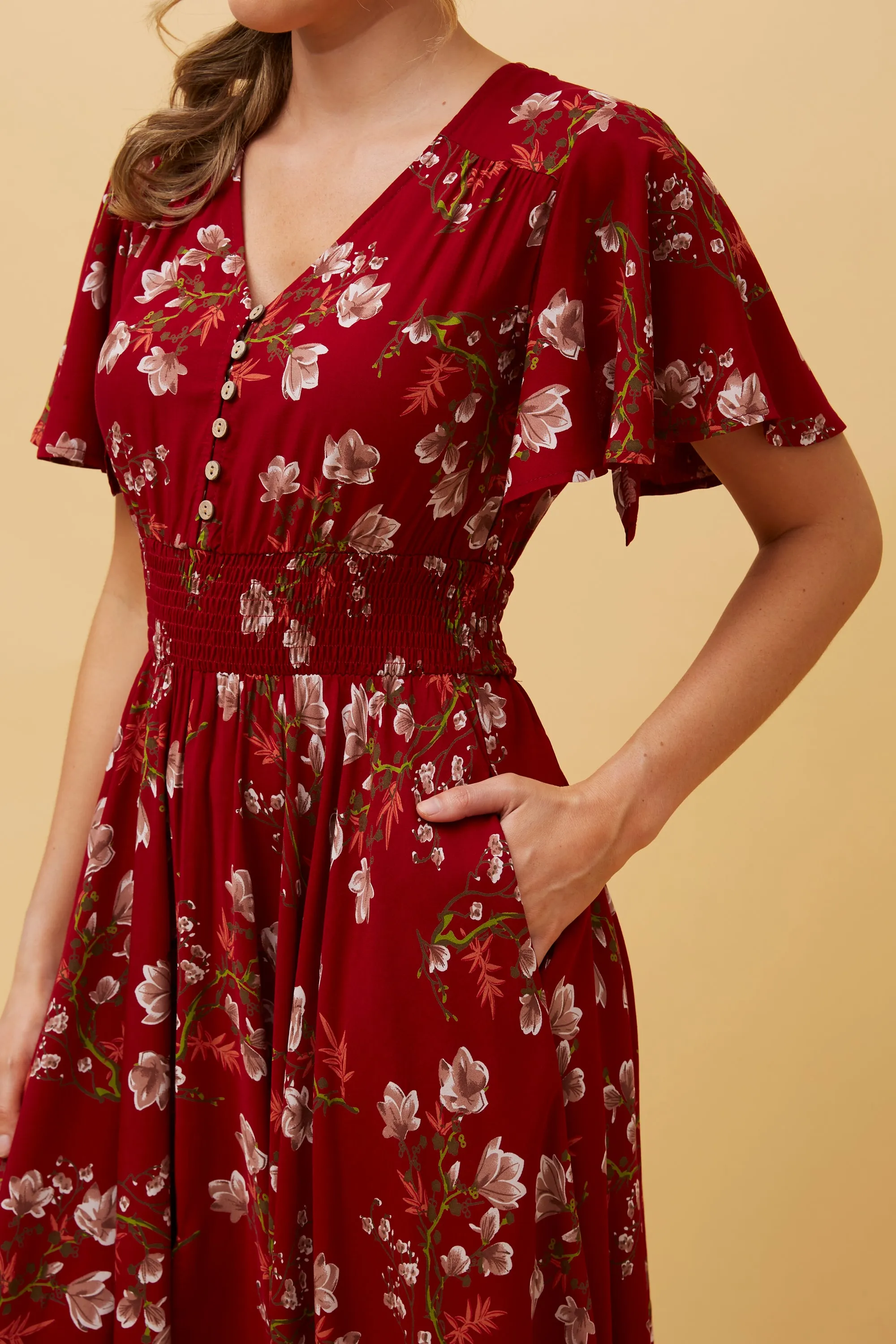 Caroline Morgan Floral Boho Dress