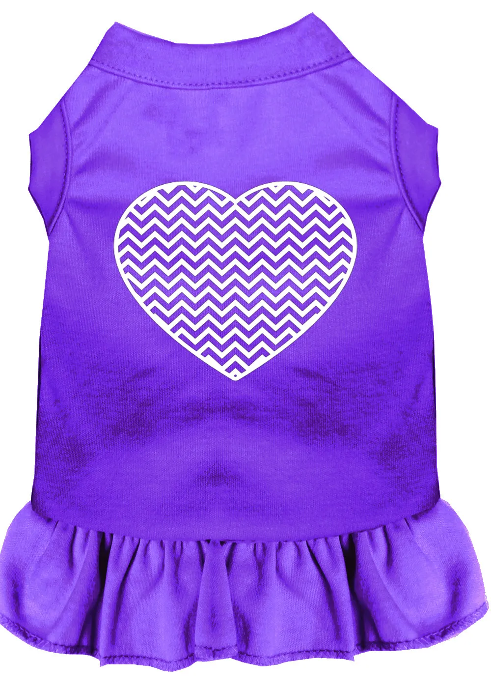Chevron Heart Screen Print Dress Purple Xxl