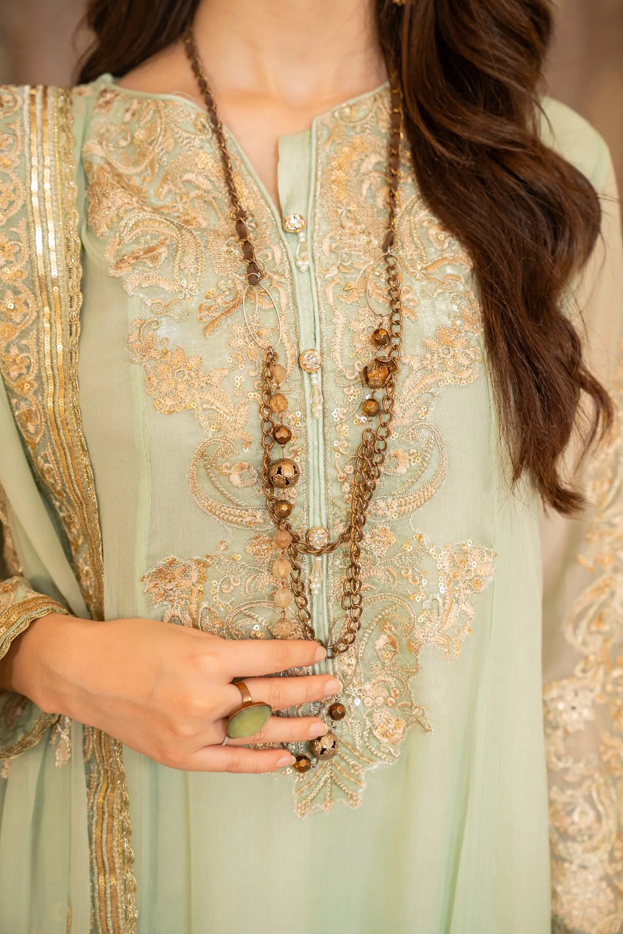 CHIFFON EMBROIDERED FORMAL DRESS BY ALEEZAY 05