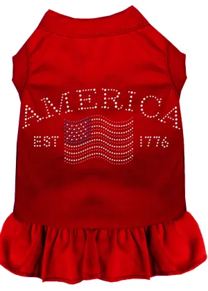 Classic America Rhinestone Dress Red 4x