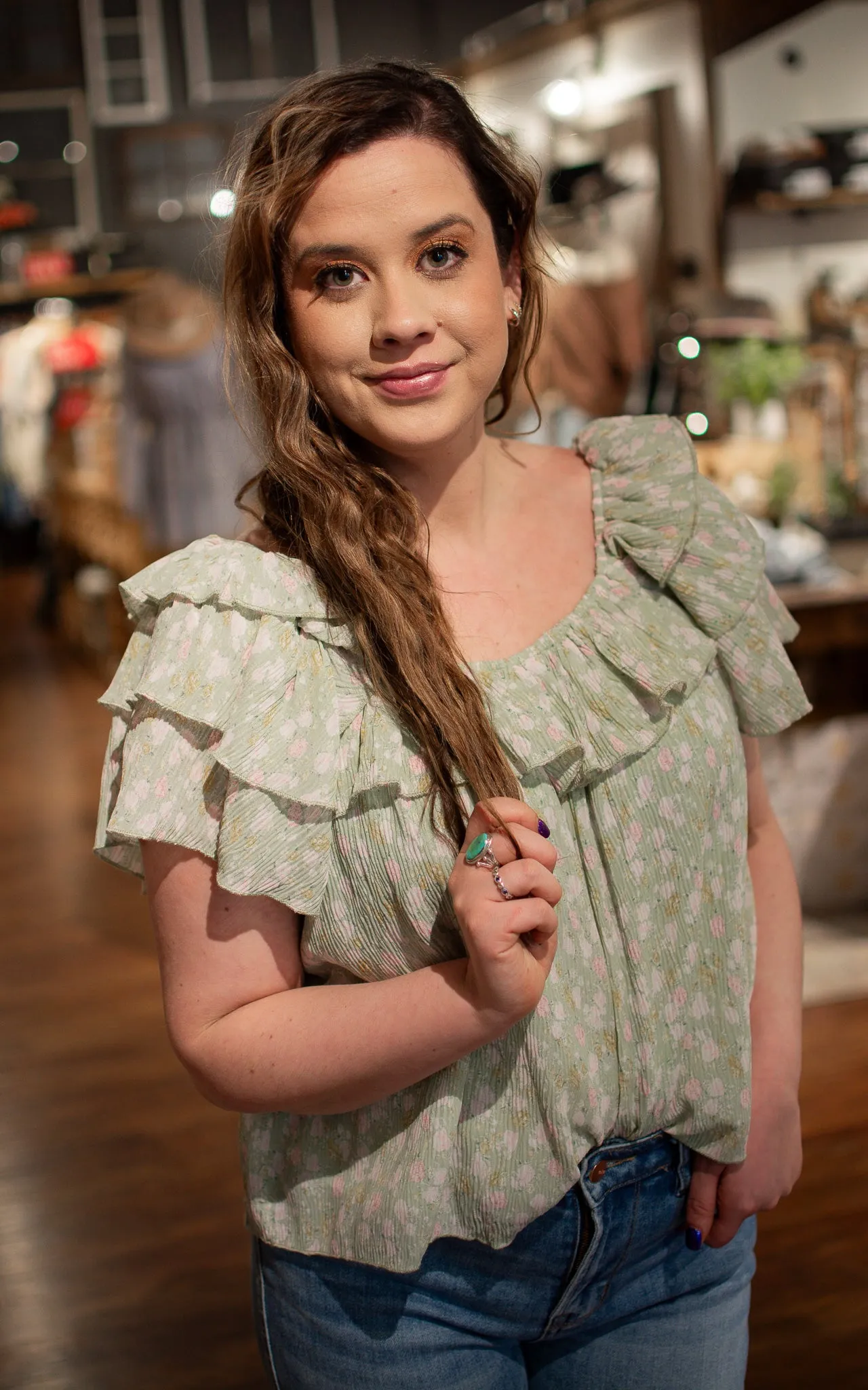 Easter Ruffle Trim Top