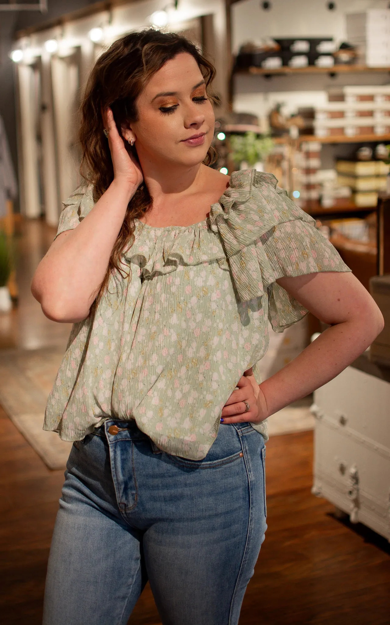 Easter Ruffle Trim Top