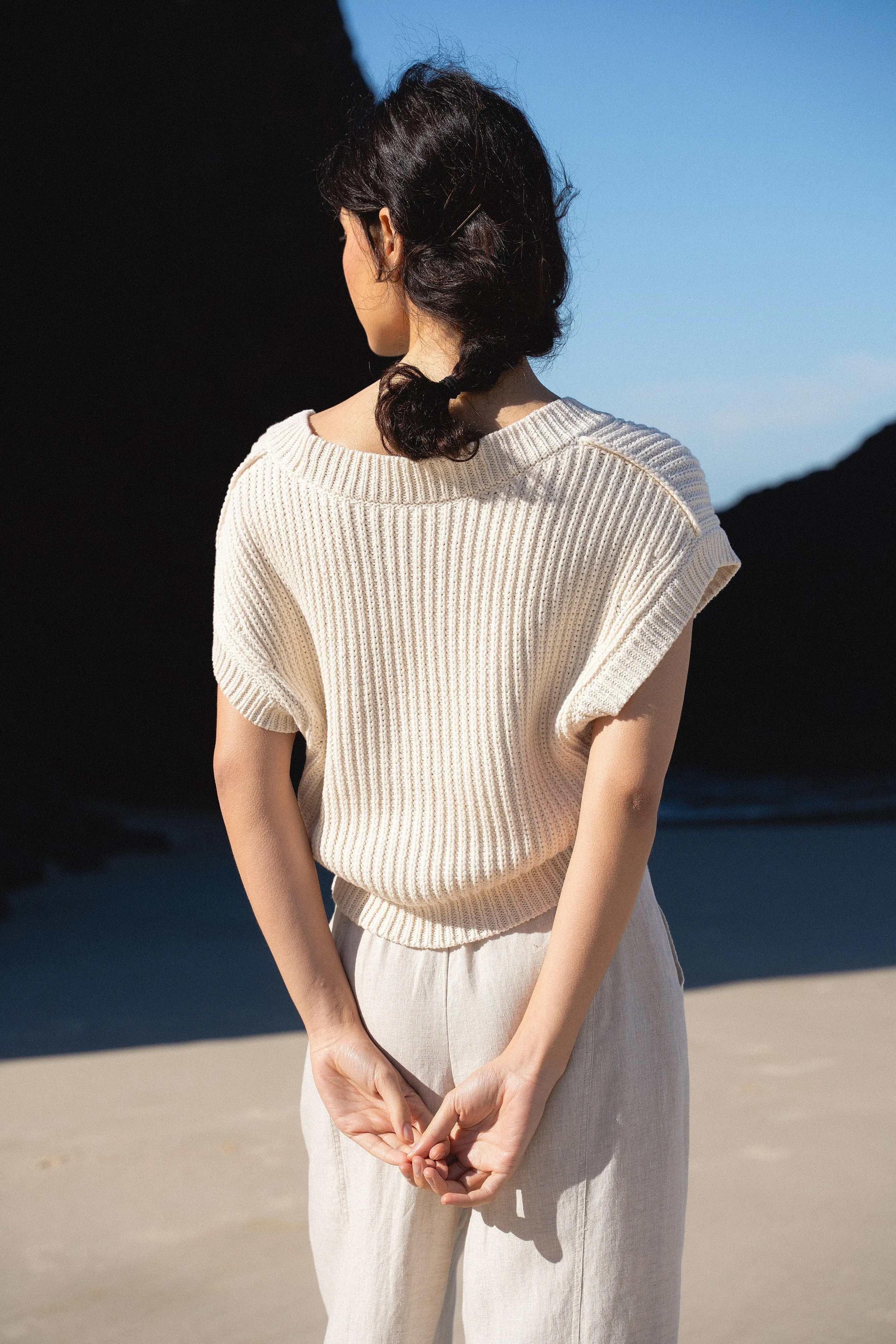 ELARA CREAM COTTON VEST