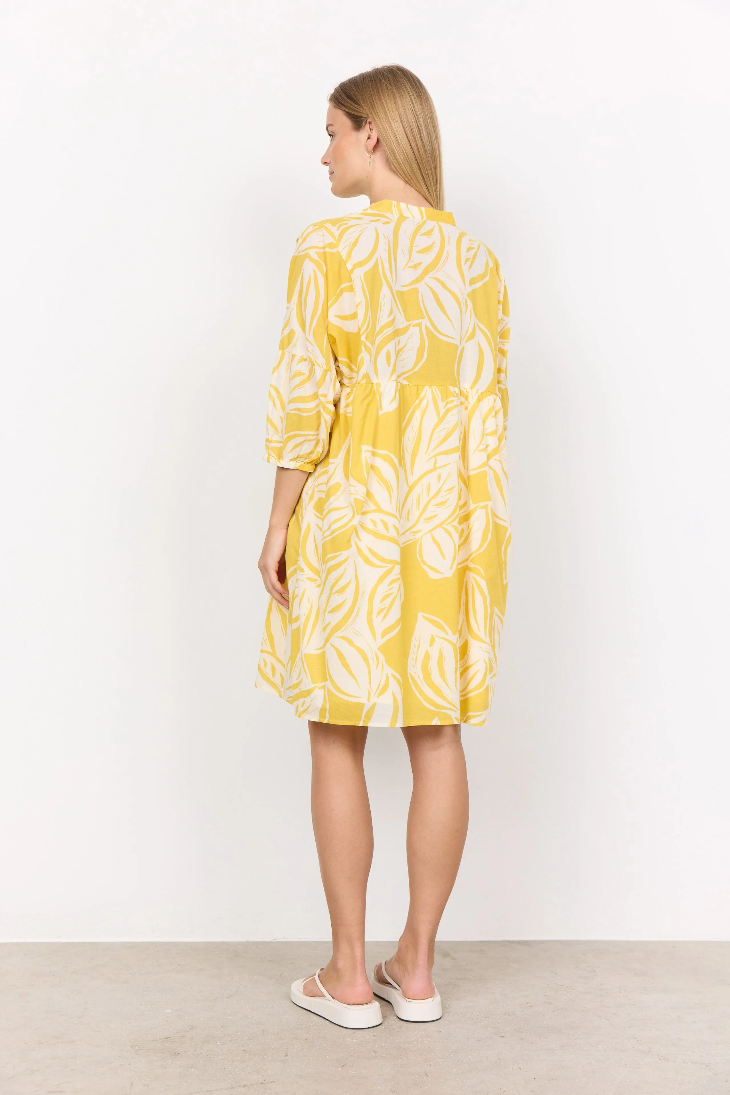 Elvine Printed Dress - Golden Yellow Combi