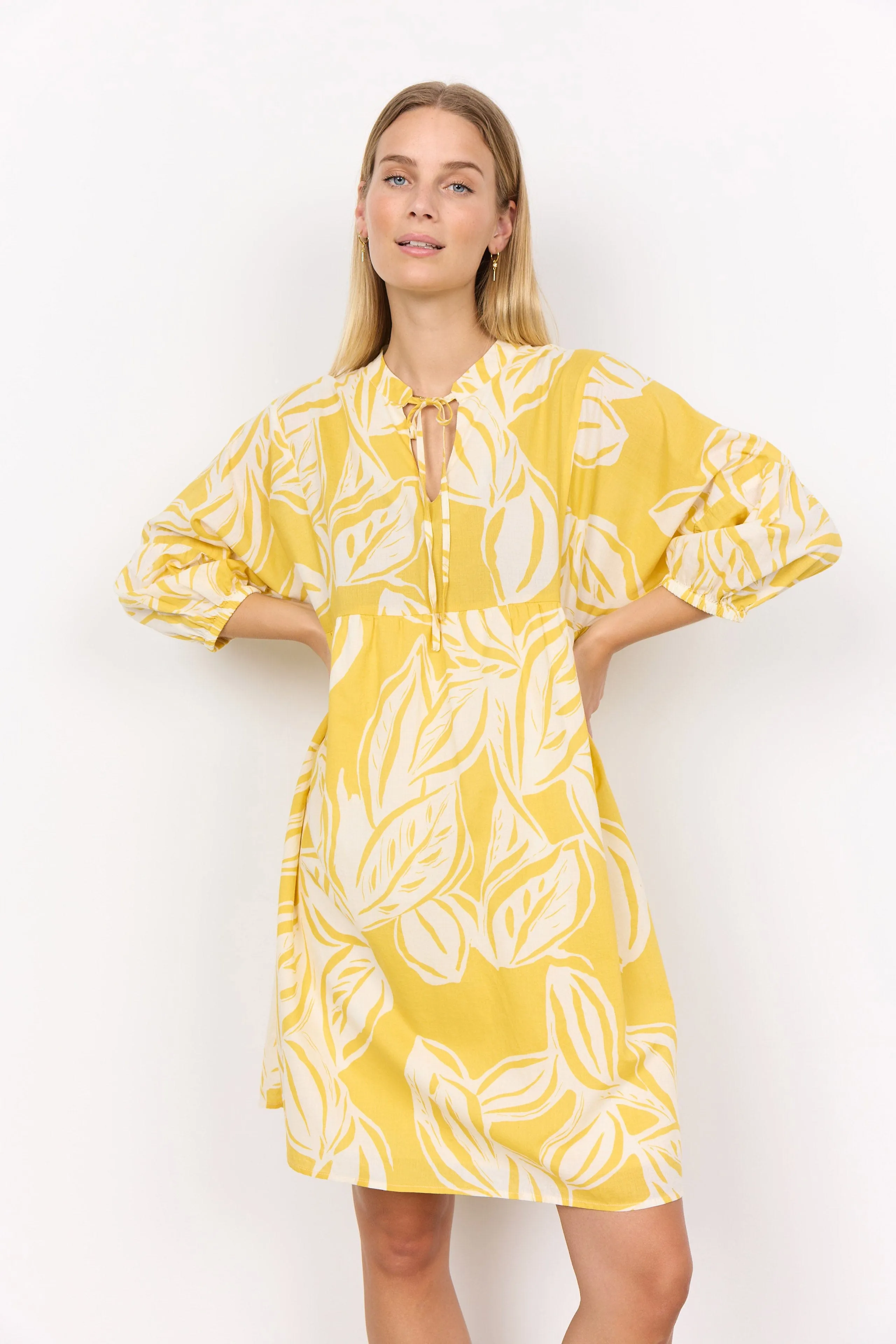 Elvine Printed Dress - Golden Yellow Combi