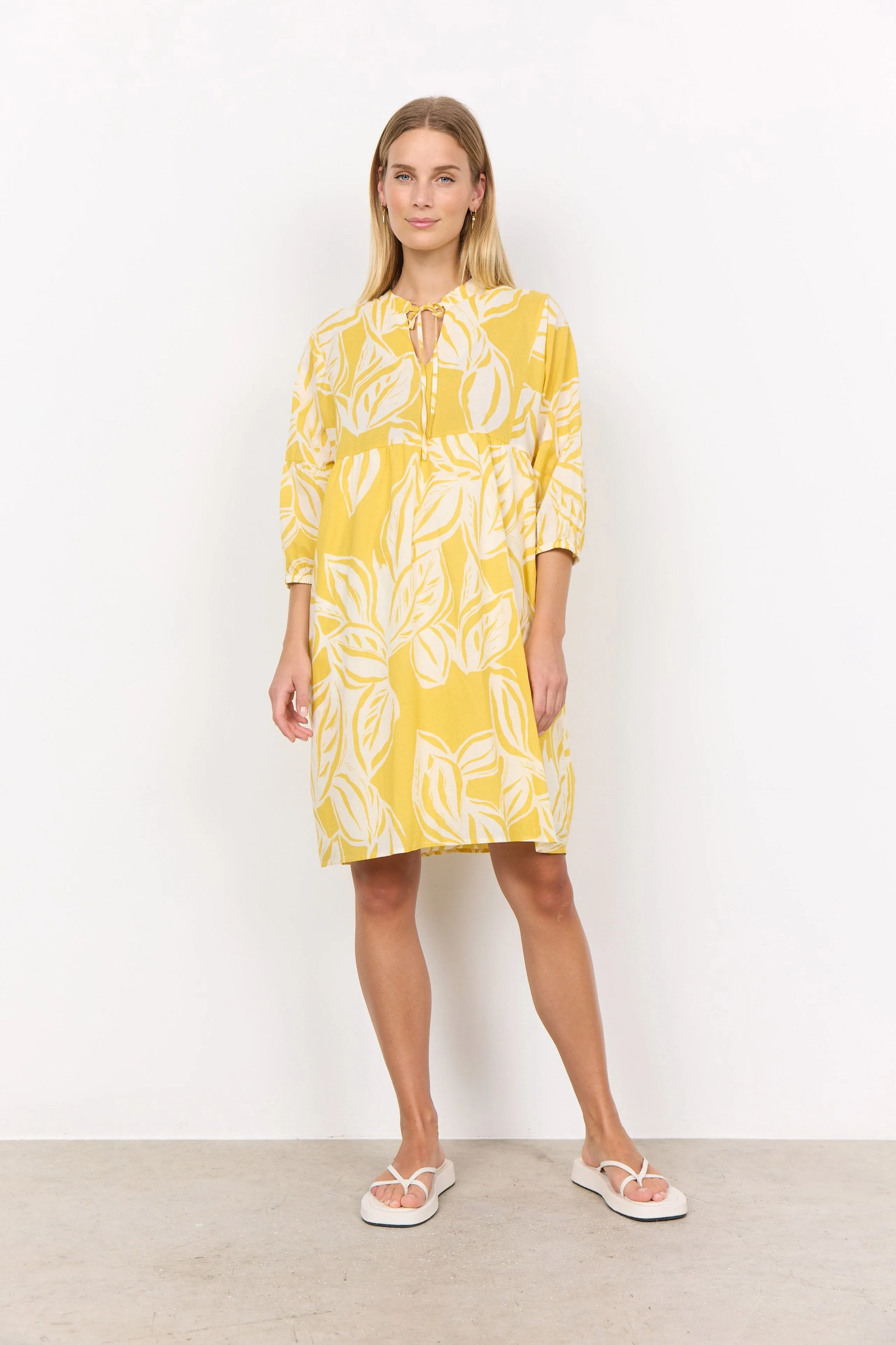 Elvine Printed Dress - Golden Yellow Combi