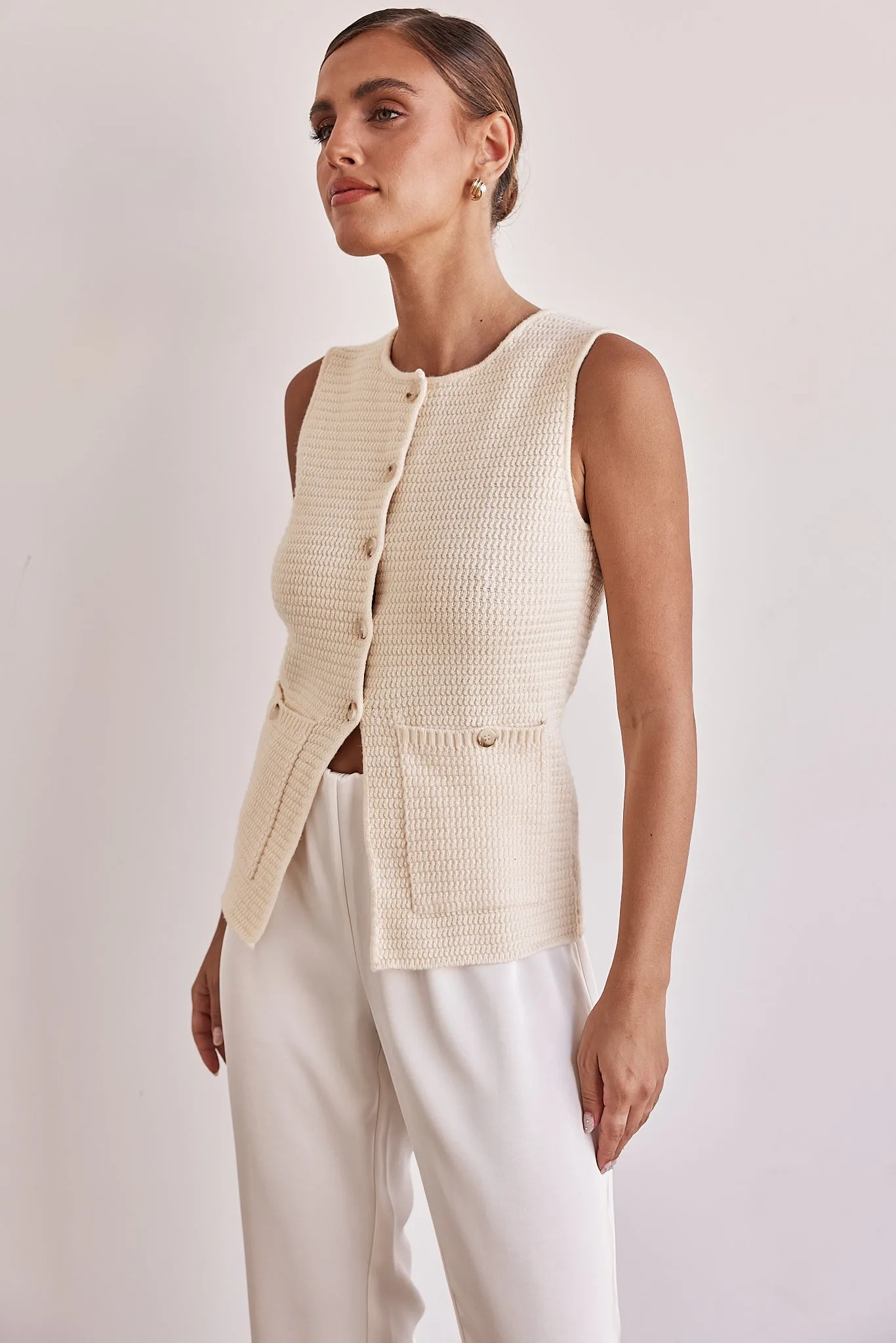 Embry Knit Vest (Cream)
