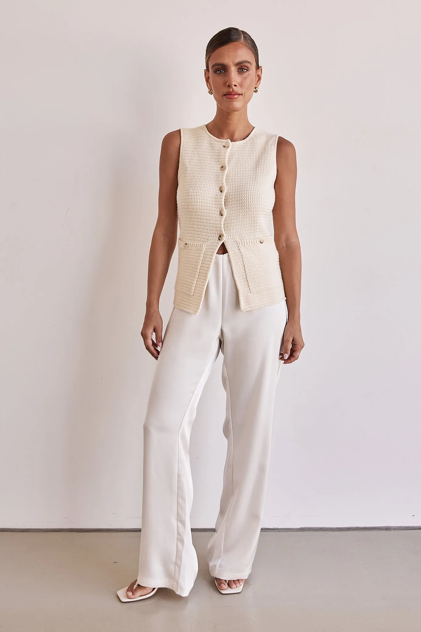 Embry Knit Vest (Cream)