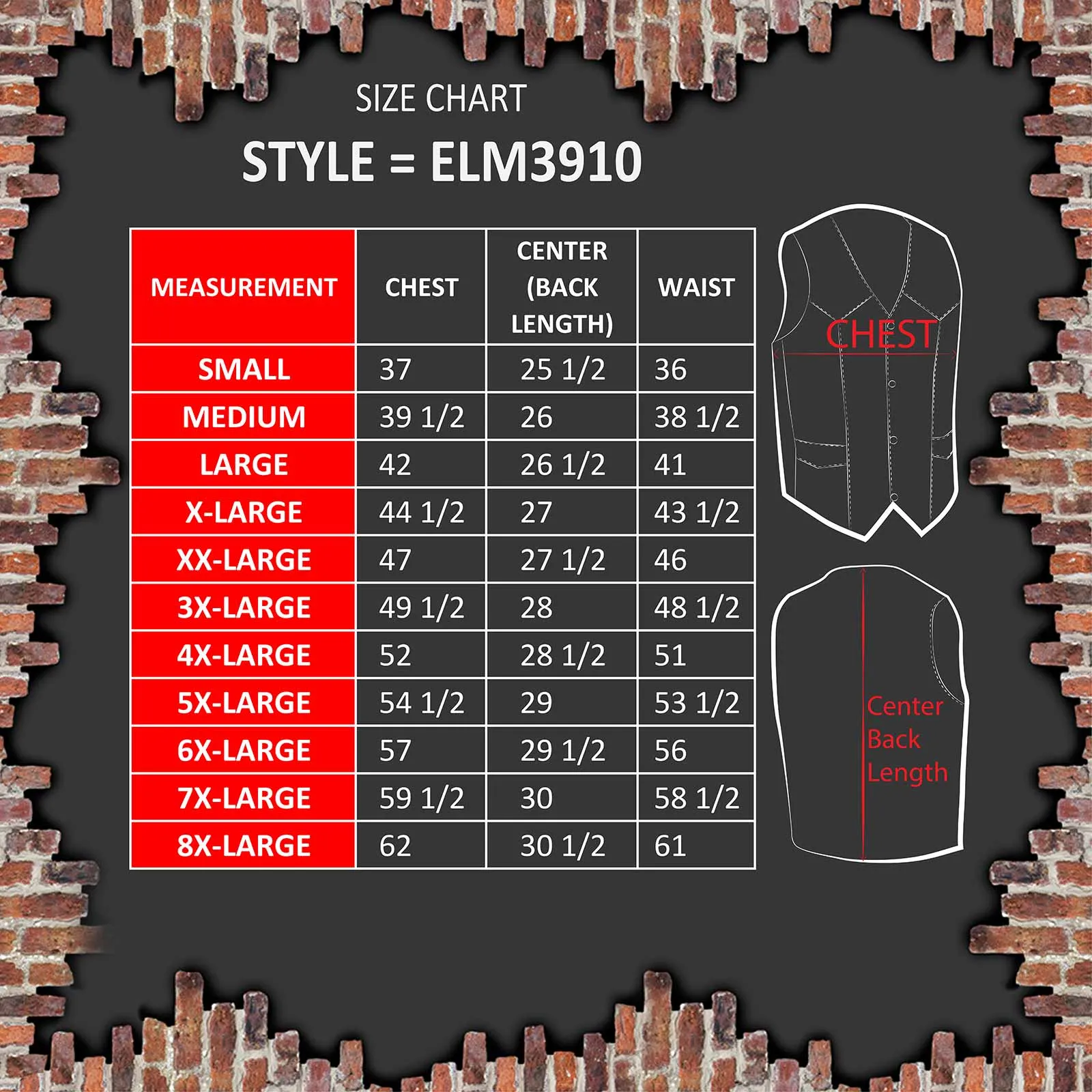Event Leather ELM3910 Men's Black Motorcycle Leather Riders Club Style Vest w/ Dual Closure