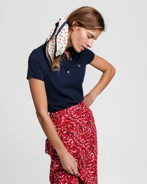 Gant Apparel Womens ORIGINAL LSS PIQUE 433/EVENING BLUE