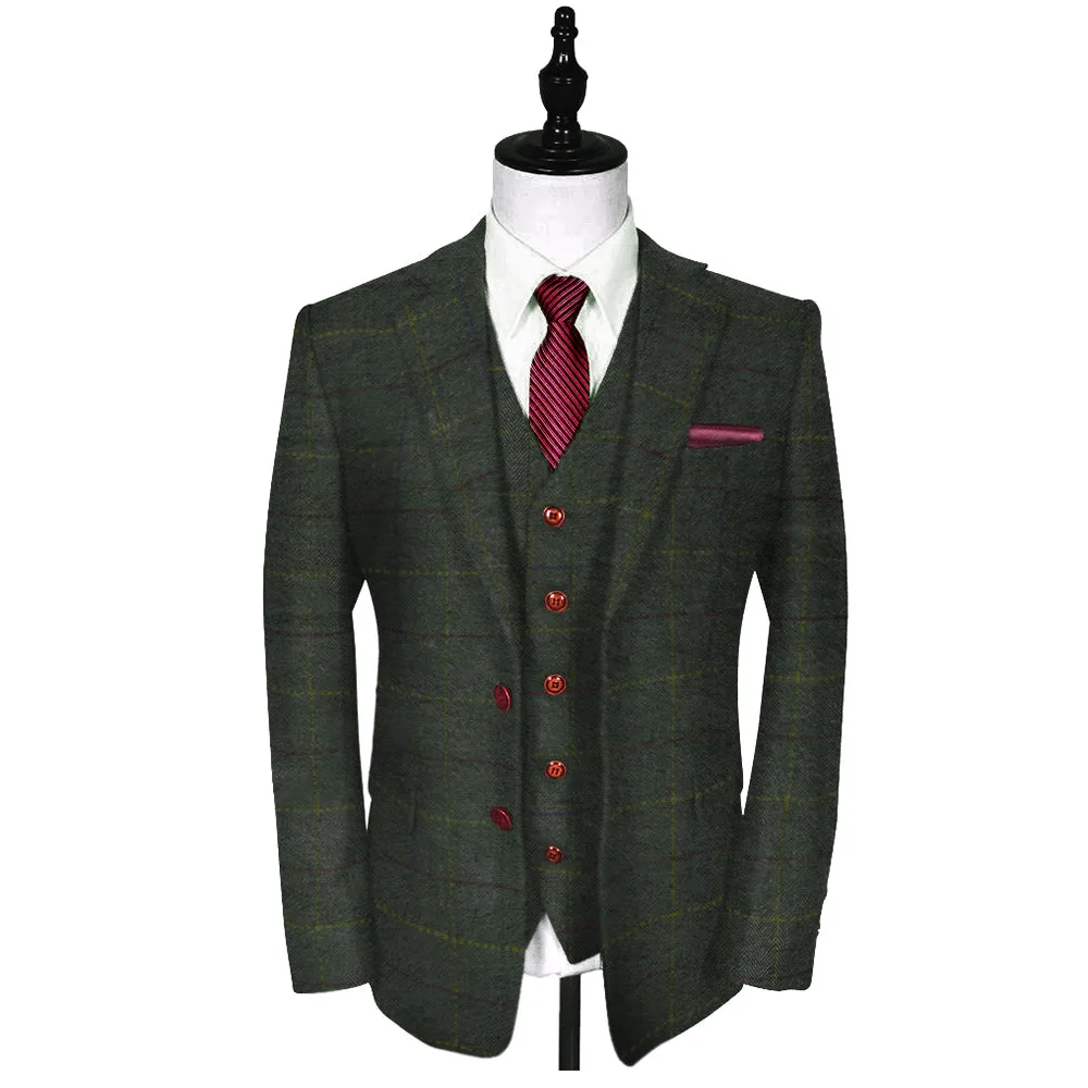 Green with Yellow and Red Tweed Jacket