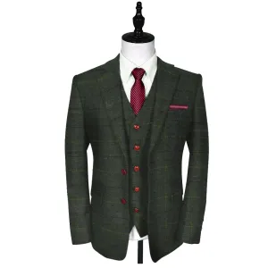 Green with Yellow and Red Tweed Jacket